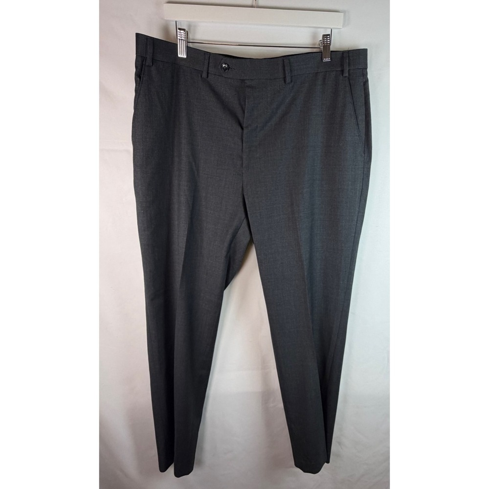 Michael Kors Men 40x32‎ Charcoal Grey Wool Blend Flat Front Luxe Dress Pants